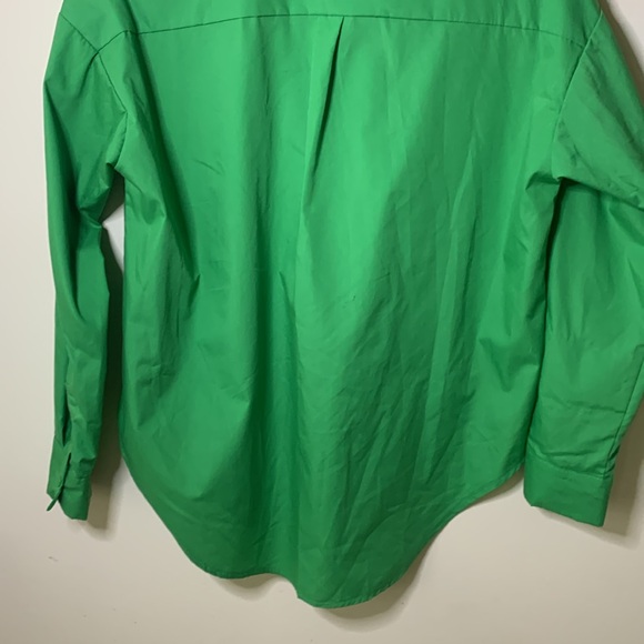 J for Justify KELLY green button shirt one pocket long sleeve womens SZ M - Picture 10 of 13